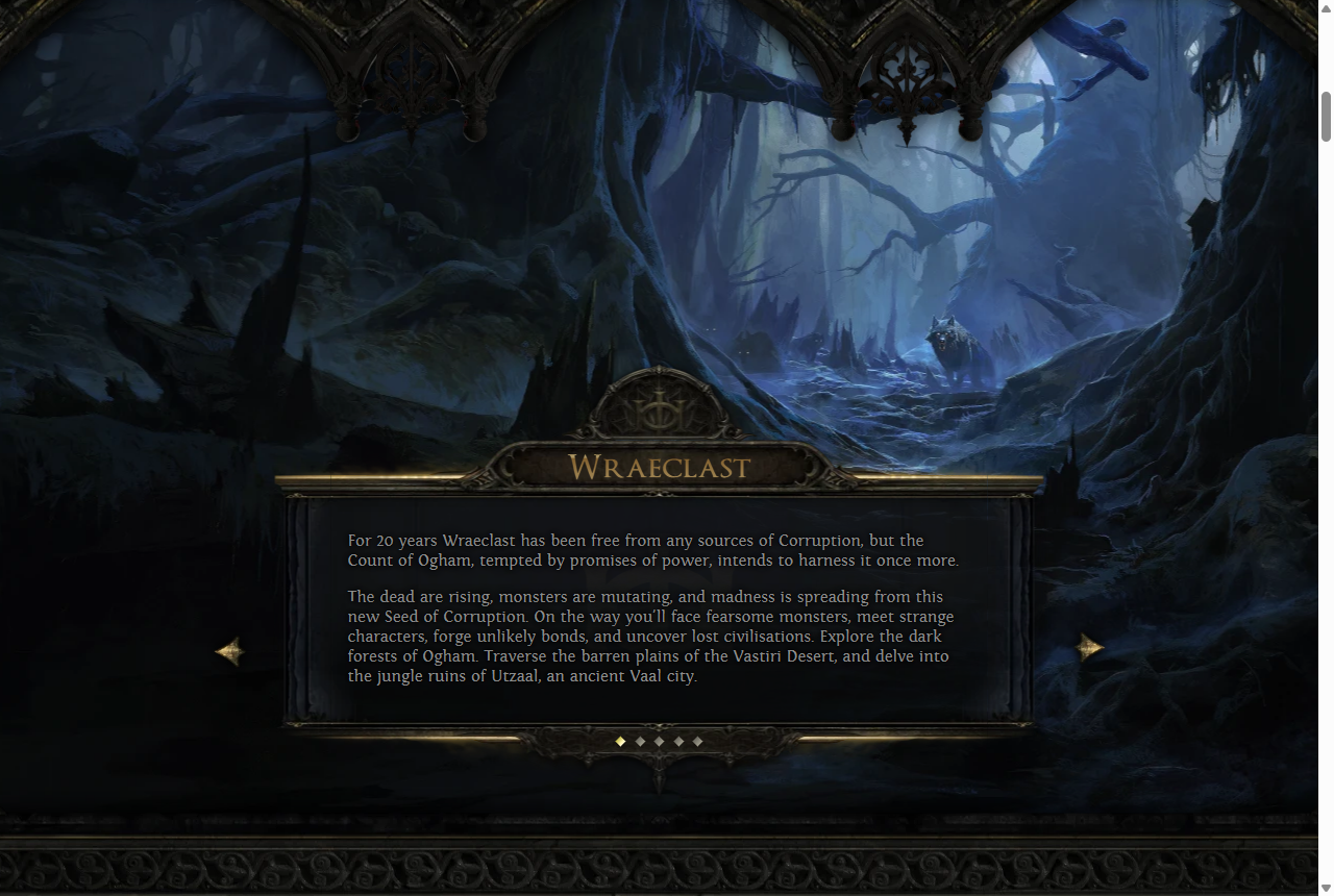 패스오브엑자일2 공식 월드 '레이클라스트' 소개 화면 (출처: pathofexile2.com 공식)