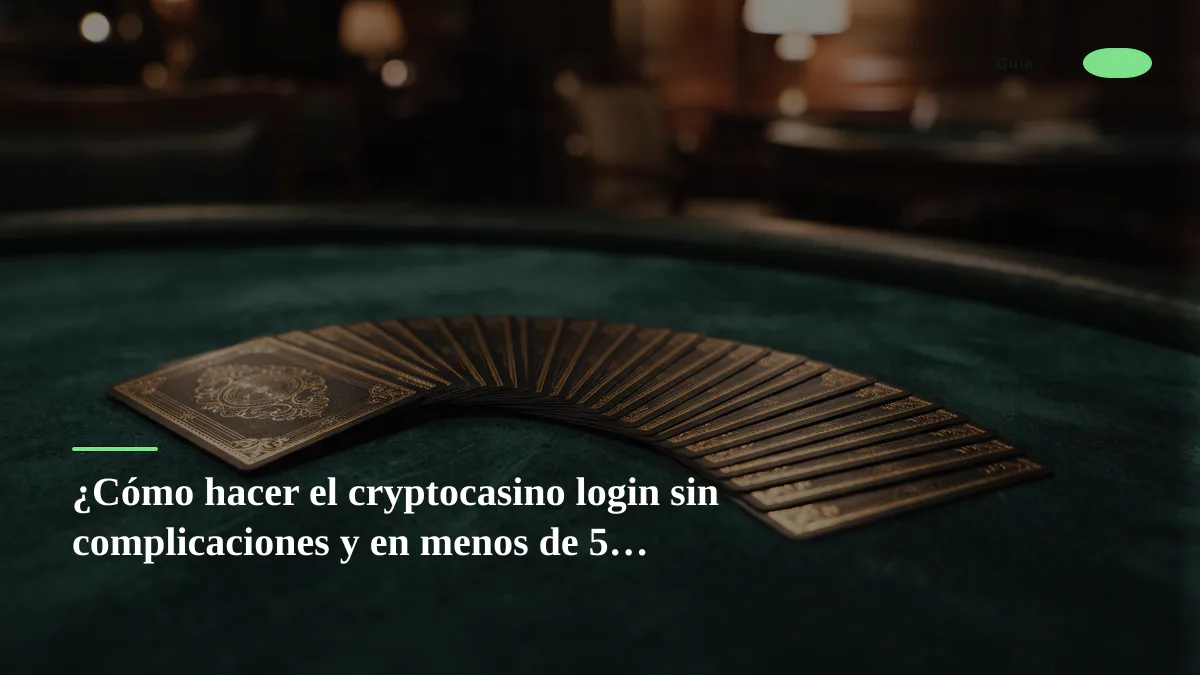 ¿Cómo hacer el cryptocasino login sin complicaciones y en menos de 5 minutos?