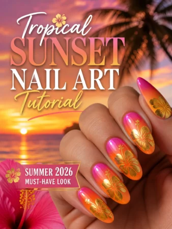Tropical Sunset Ombre with Golden Hibiscus: Your Ultimate Summer 2026 Nail Guide
