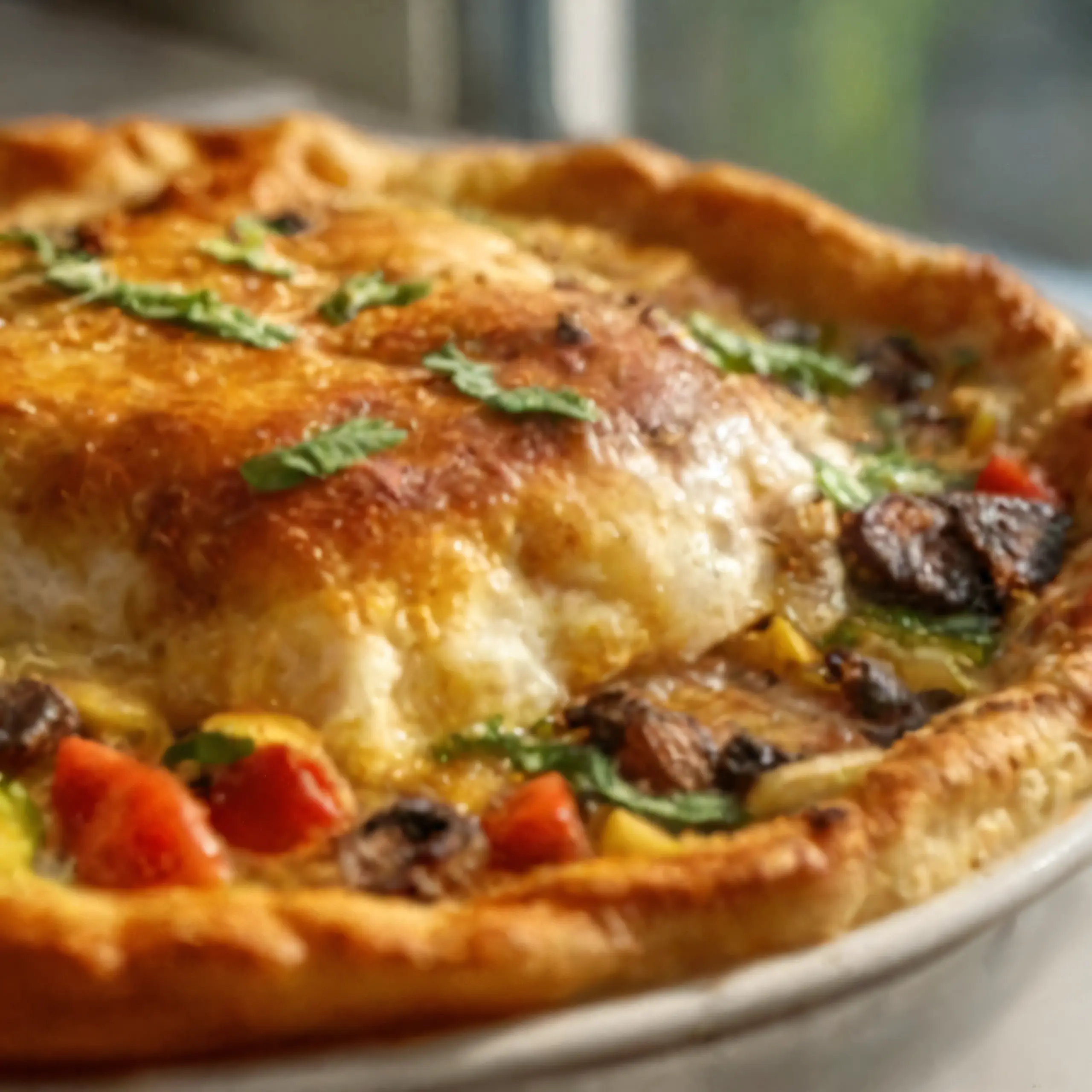 Supreme Veggie Pizza Pot Pie Casserole Recipe