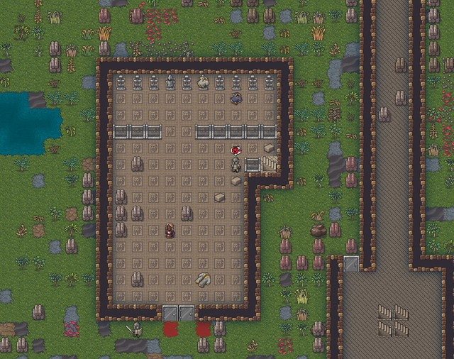 Barracks on floor level