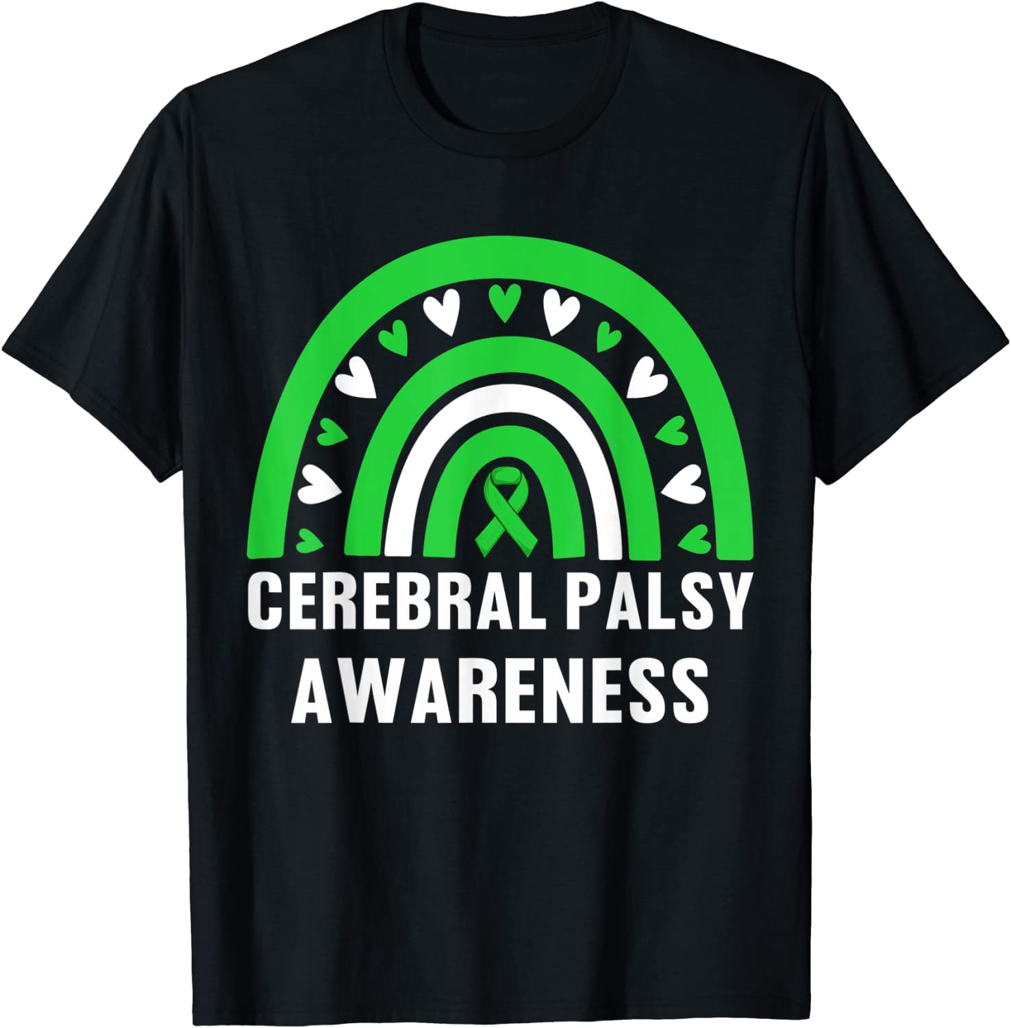 Cerebral Palsy Awareness Green Rainbow CP Gift Unisex T-Shirt