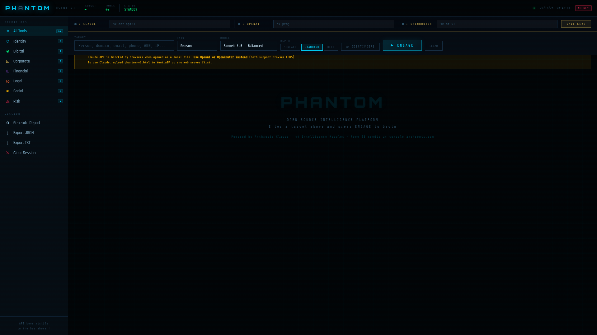 لقطة محفوظة لـ phantom-osint.pages.dev