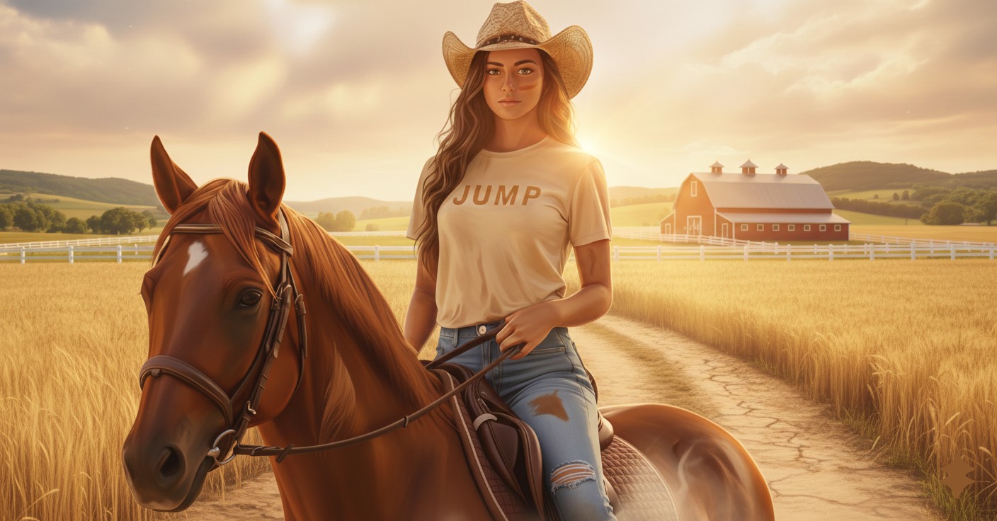 Equestrian Model in Cowgirl Hat