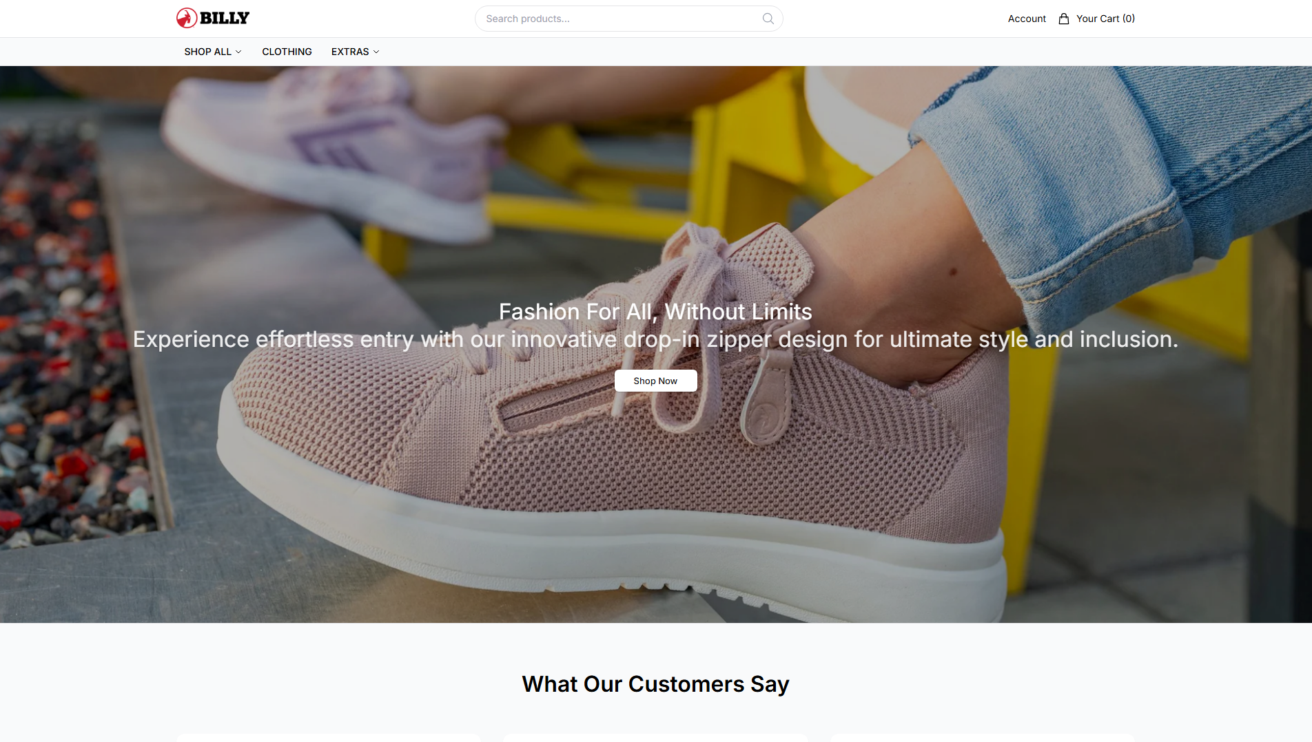 Primary capture · billyfootwearstore.shop