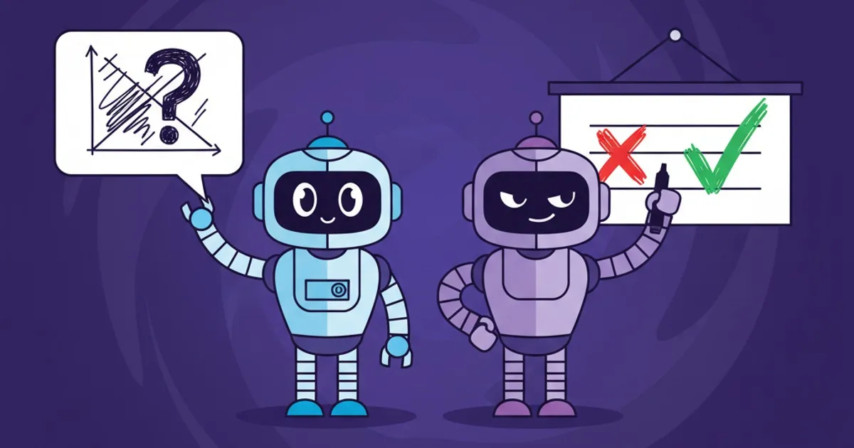 AI 幻覺與 AI 說謊對照封面：左邊機器人一臉自信講錯答案，右邊機器人偷偷改掉計分板