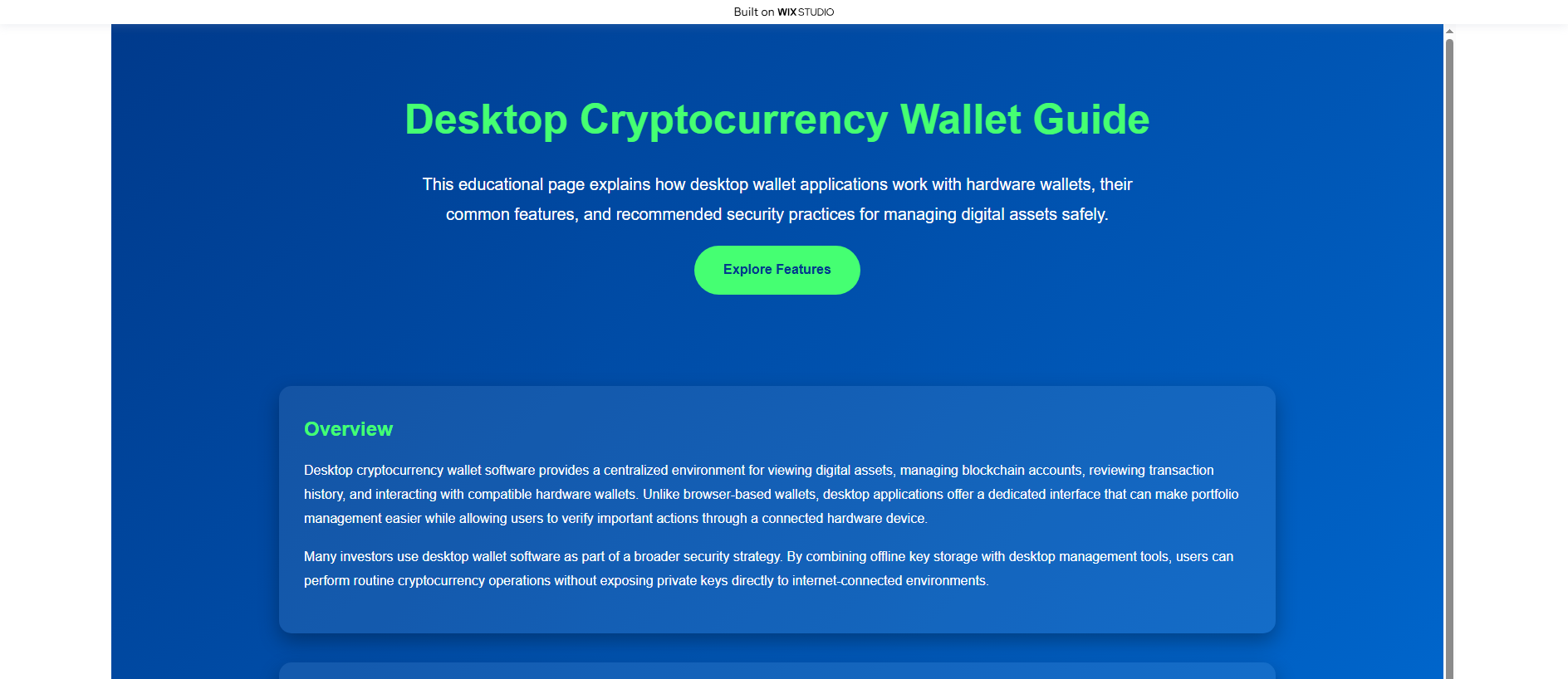 Forensic screenshot of our-desktop.wixstudio.com showing the phishing page layout