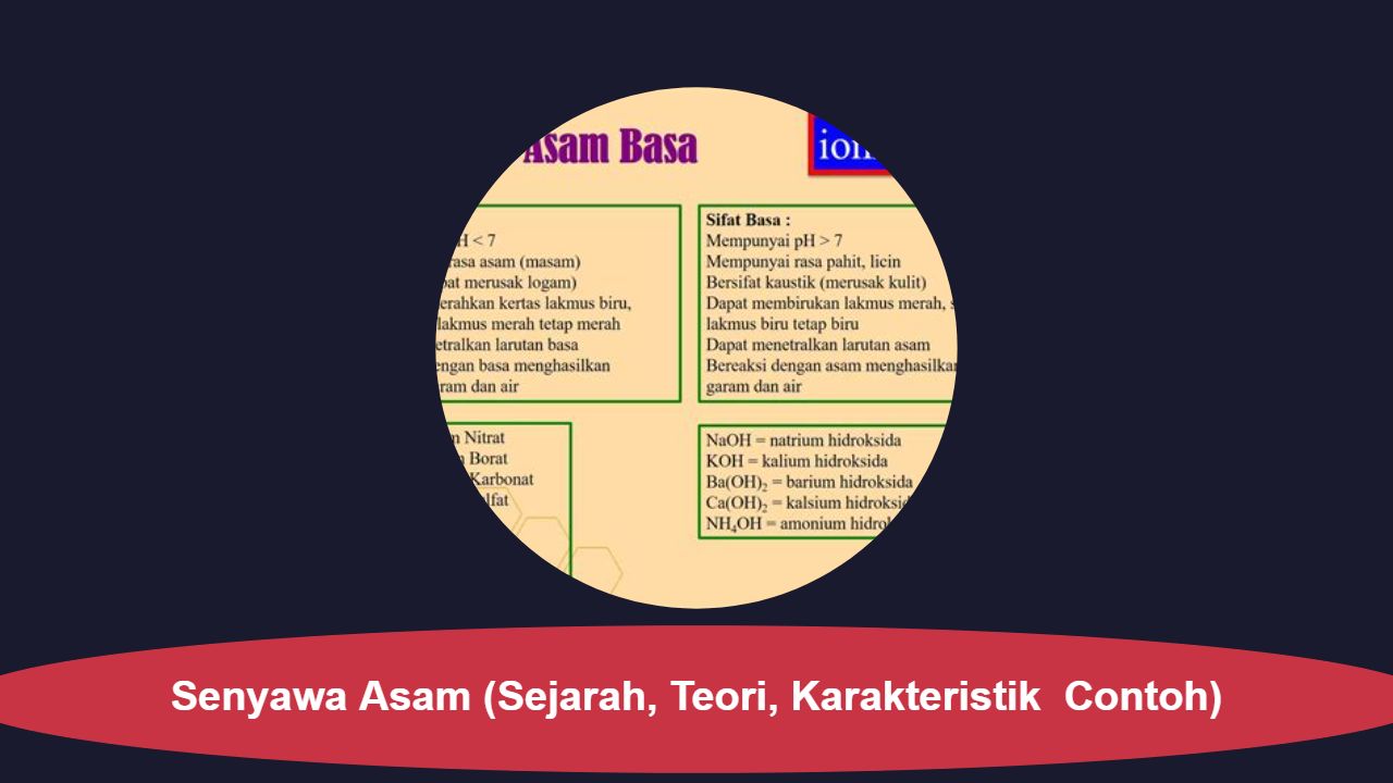 Senyawa Asam (Sejarah, Teori, Karakteristik  Contoh)