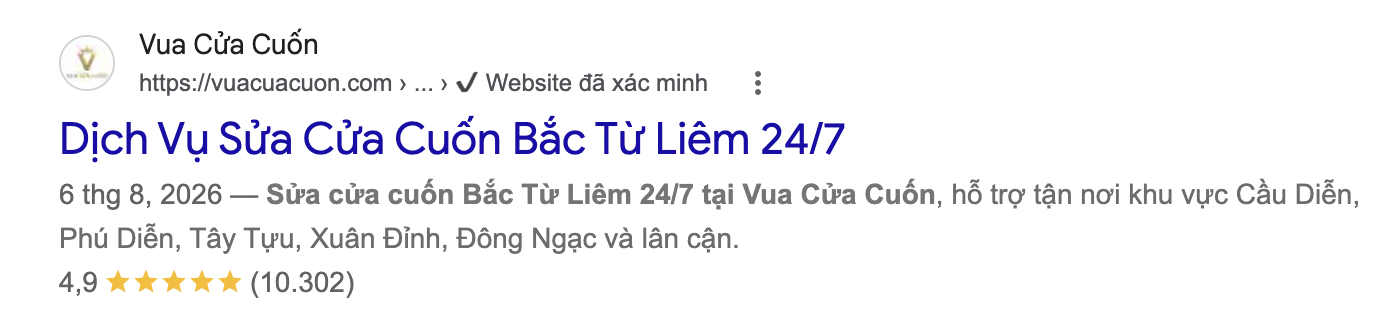 Kết quả Google cần bấm vào
