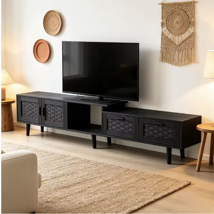 Meuble TV extensible noir