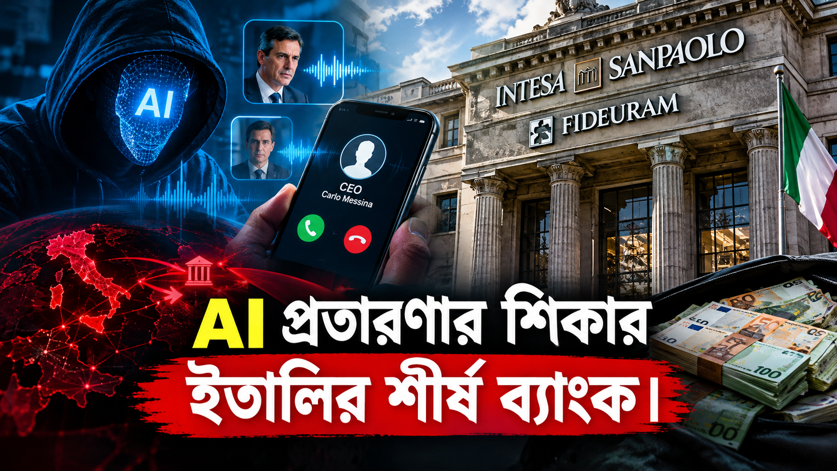 AI প্রতারণার শিকার ইতালির শীর্ষ ব্যাংক ।