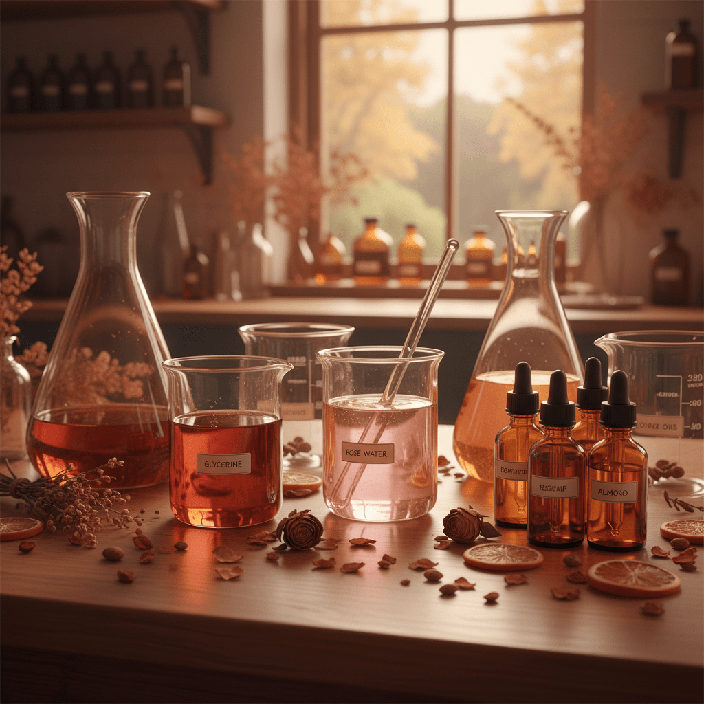 Lab-style skincare formulation ingredients