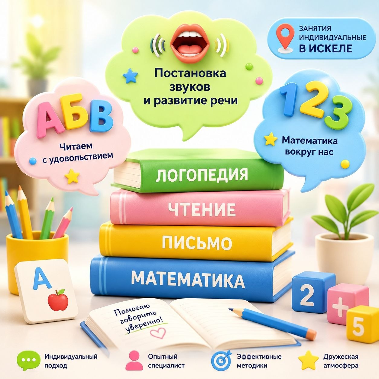 Подготовка к школе и логопедия в Искеле