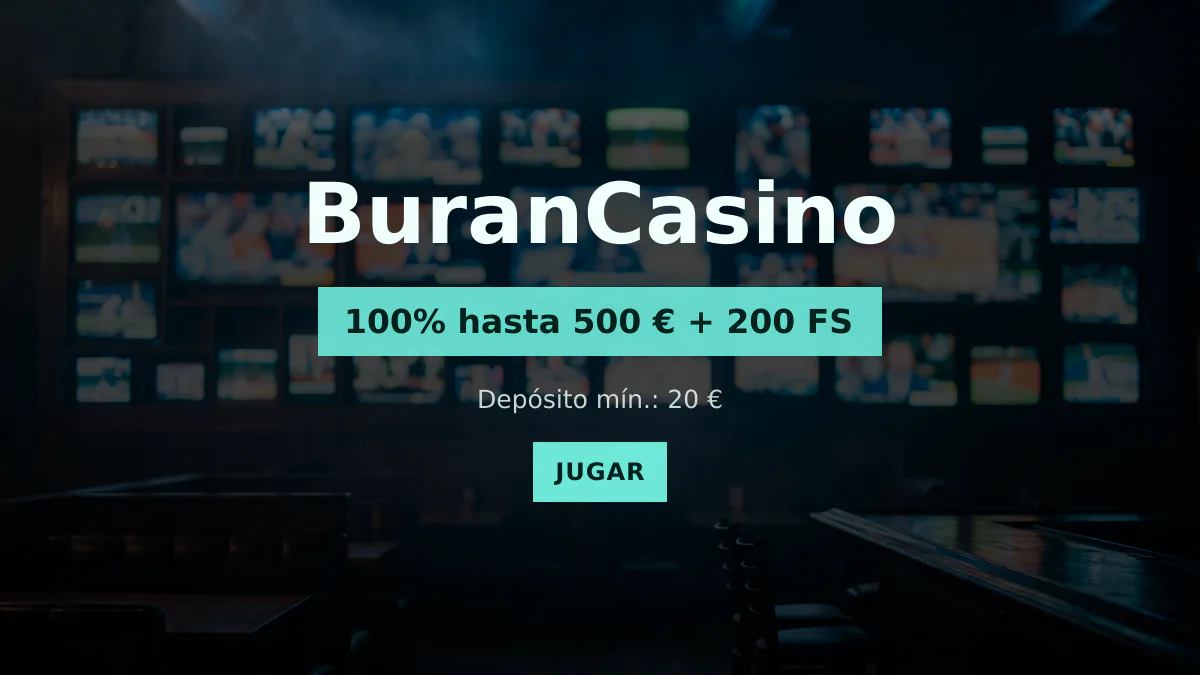 BuranCasino — bono de bienvenida 100% hasta 500 € + 200 FS, pagos: Visa, Mastercard, Skrill, Neteller, Paysafecard
