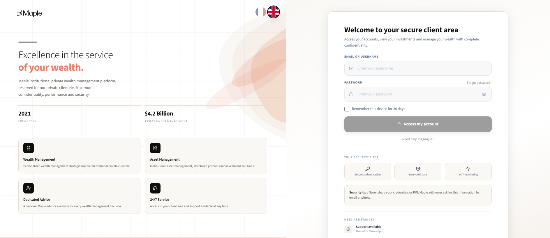 Screenshot of acces-maple.finance