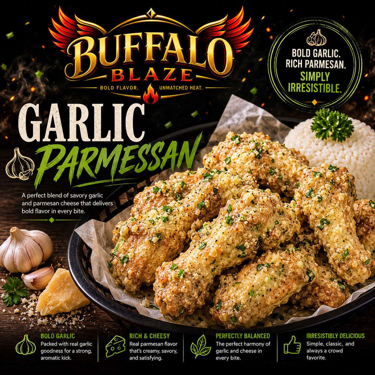 Buffalo Blaze Garlic Parmesan
