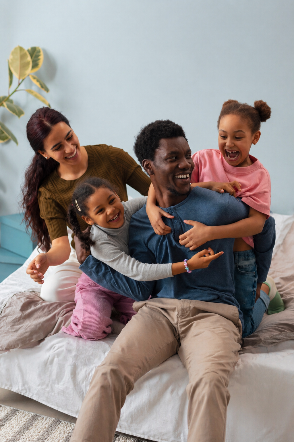 Famille heureuse et épanouie