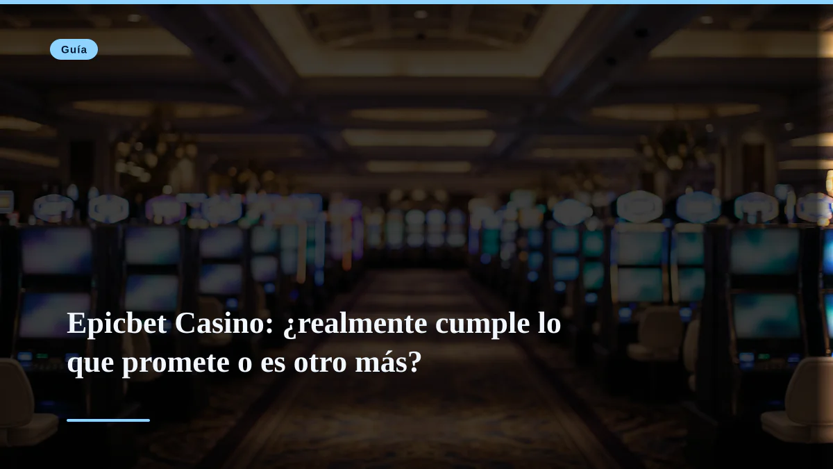 Epicbet Casino: ¿realmente cumple lo que promete o es otro más?