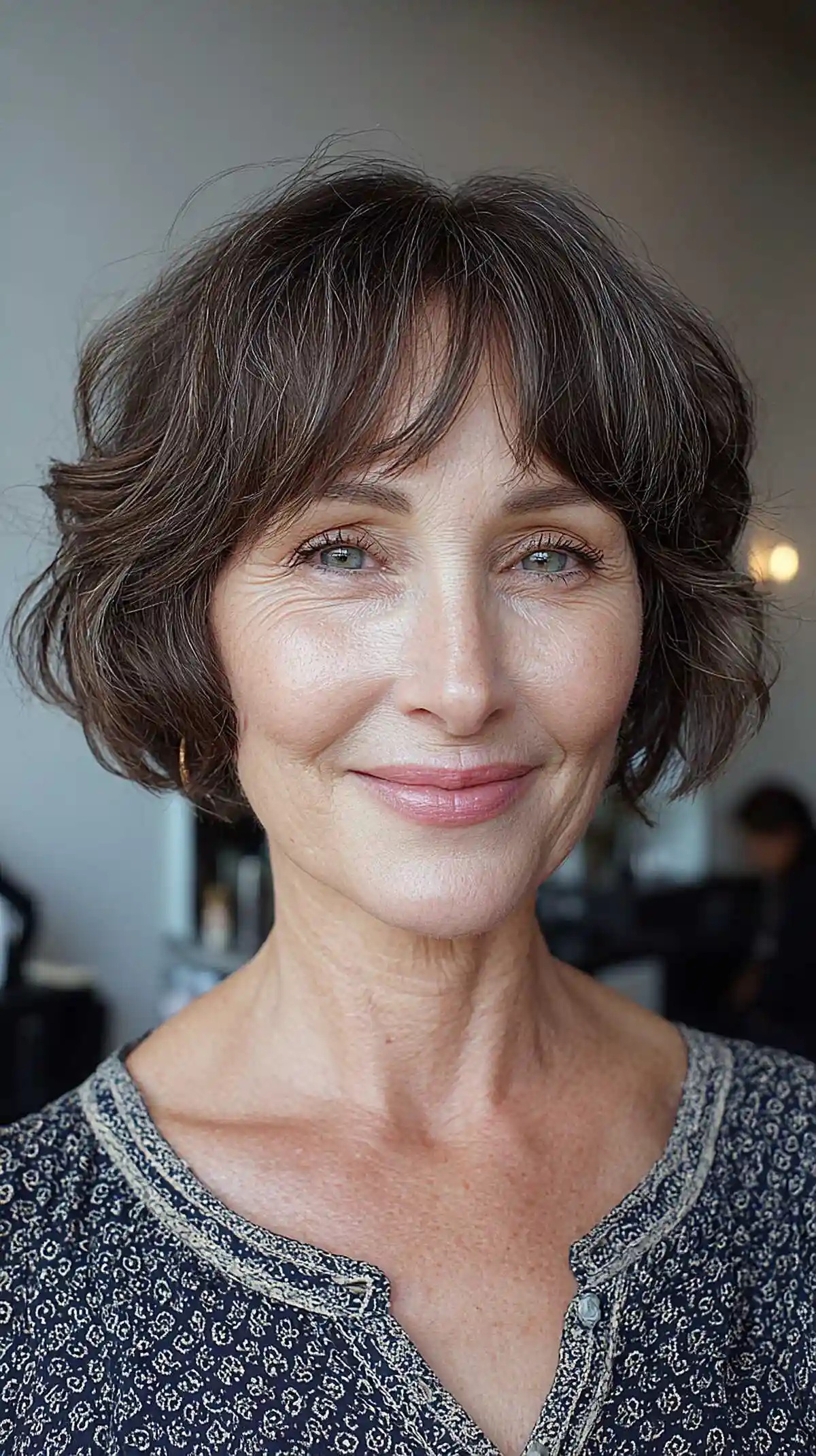 Short Hair Cuts with Curtain Bangs for Women Over 50