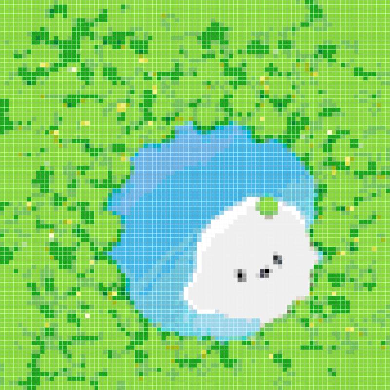 Kawaii Ghost in a Clover Field