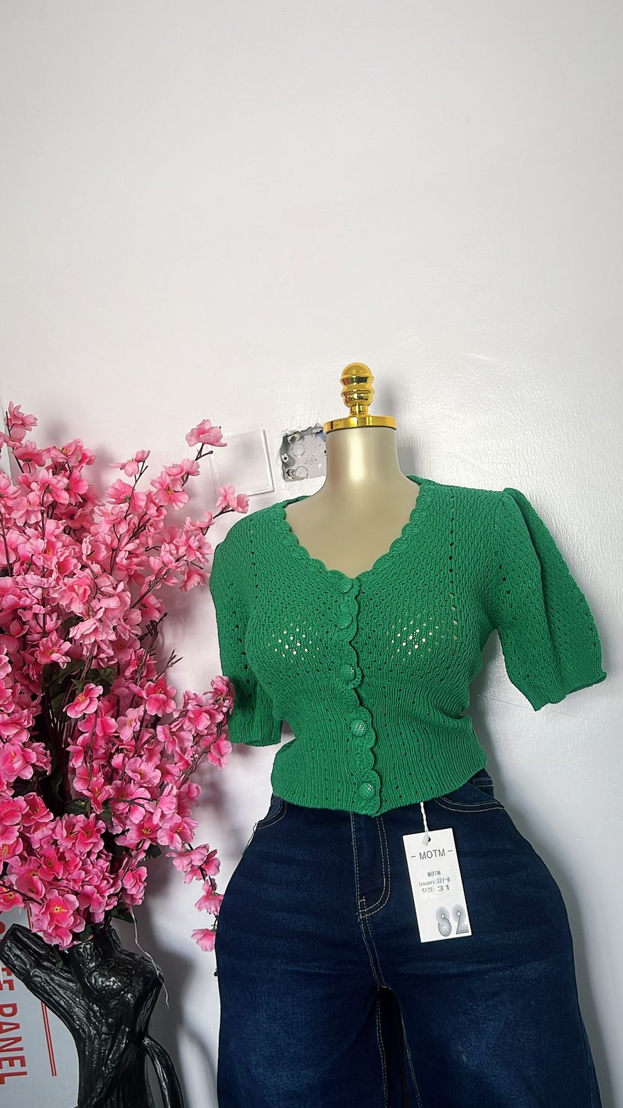 Knitted green top