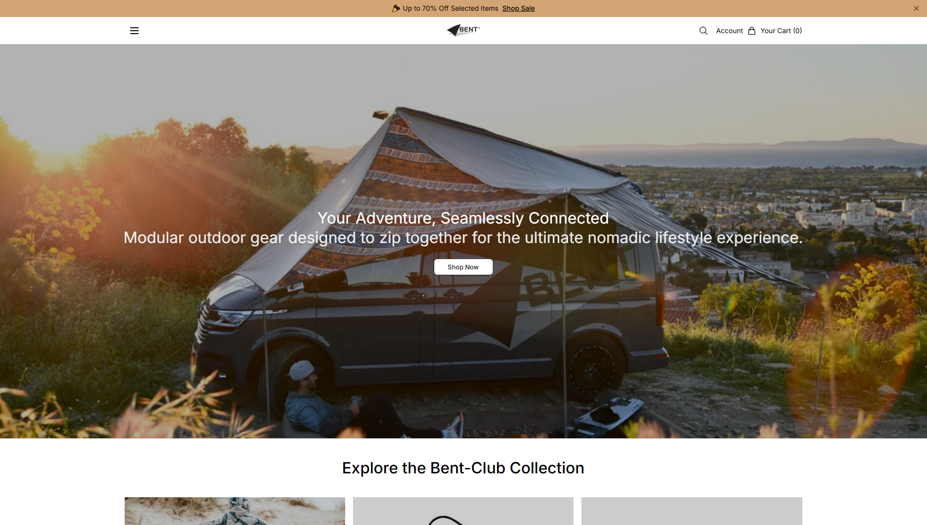 Stored capture of bentcluboutdoors.shop