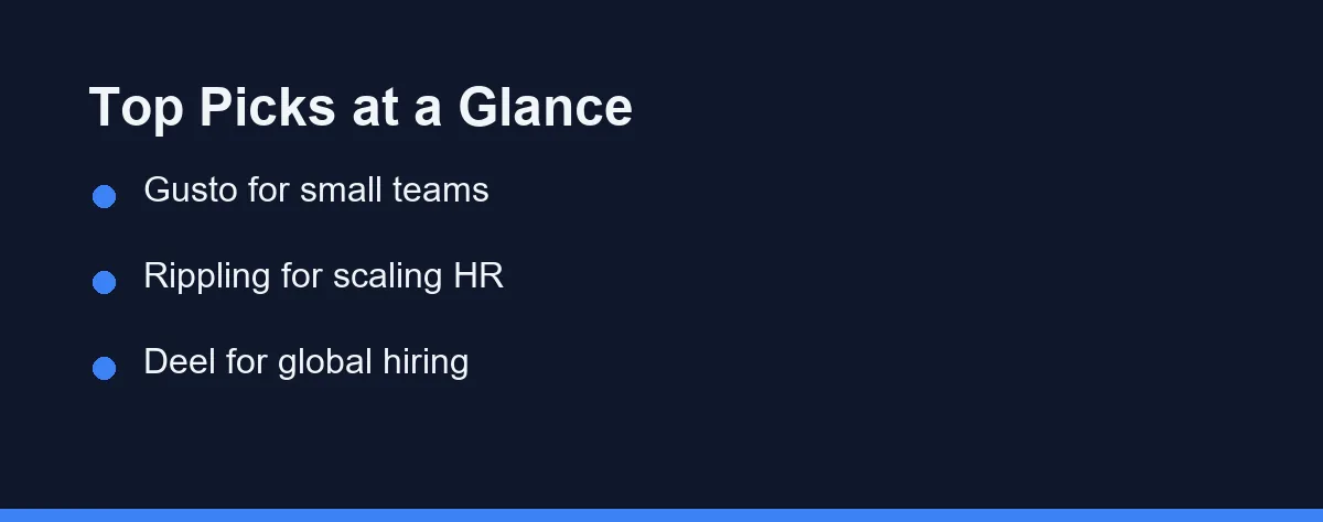 Top Picks at a Glance