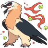 A peach and gray bearded vulture stands with its mouth open while surrounded by a plague aura.