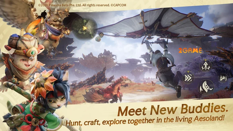 Trận chiến với quái vật khổng lồ trong Monster Hunter Outlanders