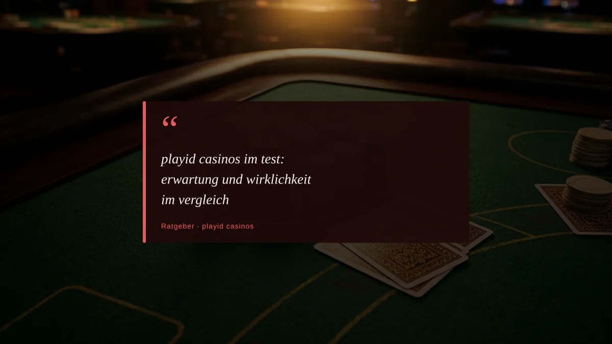 playid casinos im test: erwartung und wirklichkeit im vergleich