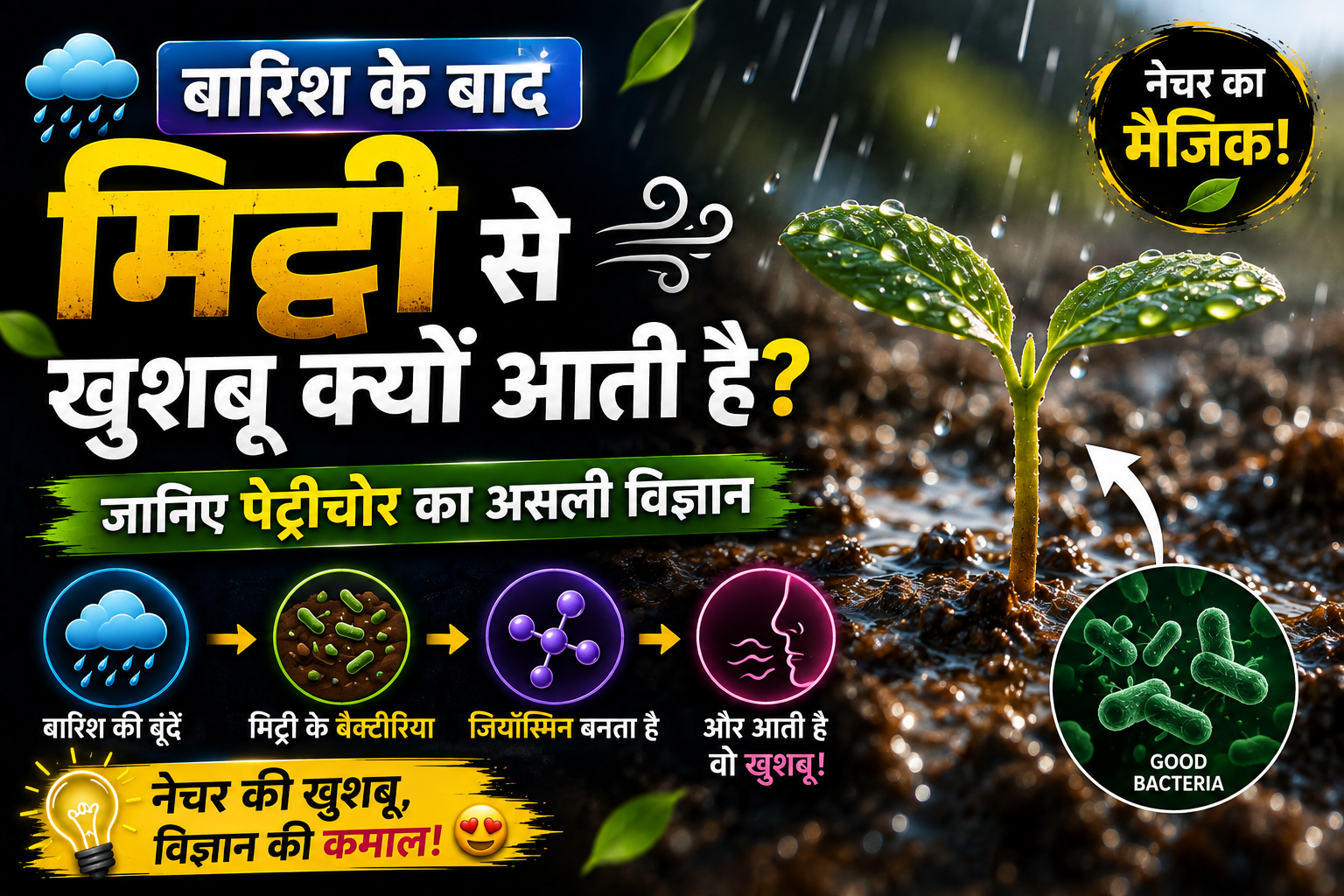 बारिश के बाद मिट्टी से खुशबू क्यों आती है? जानिए पेट्रीचोर का असली विज्ञान