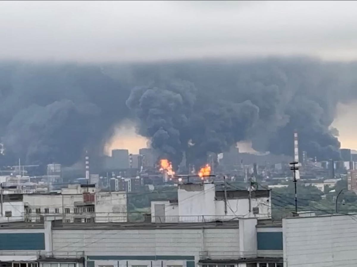 The aftermath of the drone attack on Moscow, with debris scattered across the capital region.