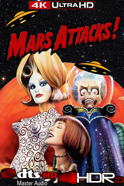 Mars Attacks 1996, 4K, MOVIE, COVER, POSTER, BOX ART