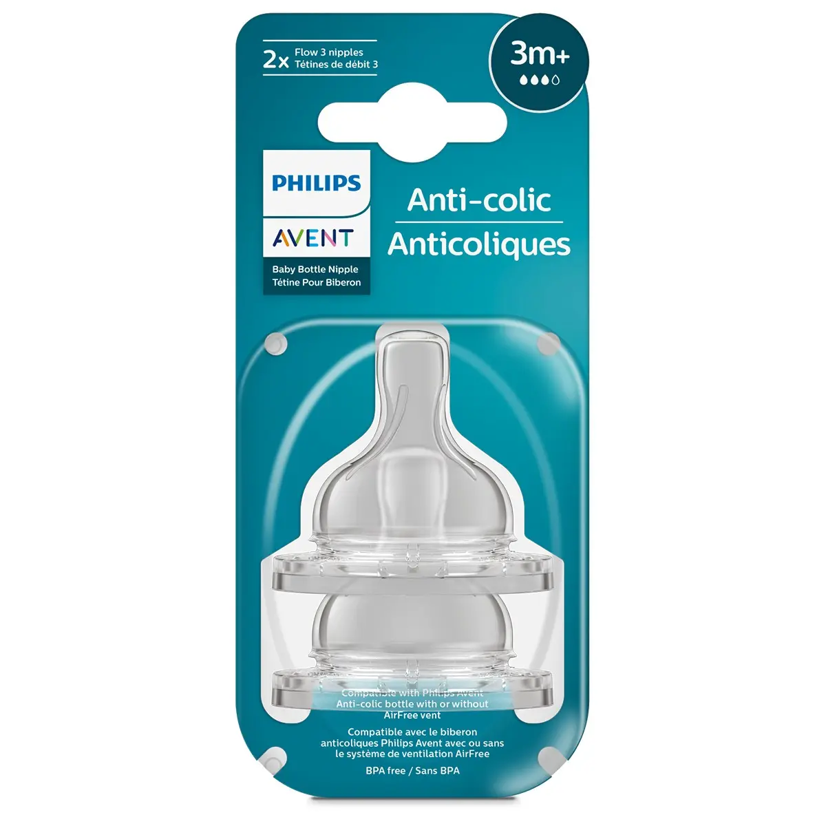 Tetina Anti-Colici SCY763/02 pentru Bebeluși Peste 3 Luni