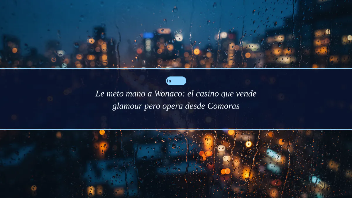 Le meto mano a Wonaco: el casino que vende glamour pero opera desde Comoras