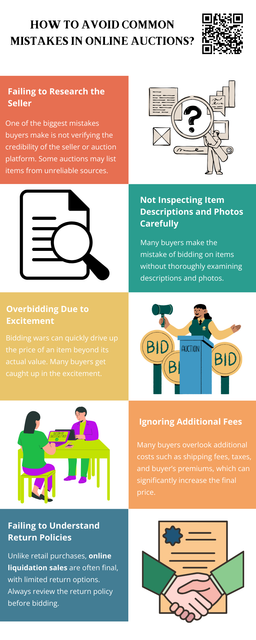Online liquidation sales can be a great way to find valuable items at affordable prices, but avoiding common mistakes is key to a successful experience. By researching sellers, carefully reviewing item details, setting a budget, and understanding auction terms, buyers can minimize risks and make smart purchasing decisions. To know more visit here https://www.auctionmasters.com/