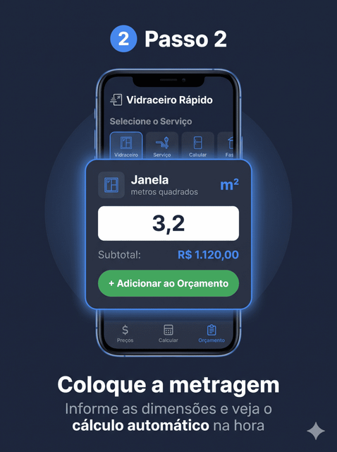 Passo 2 — Coloque a metragem
