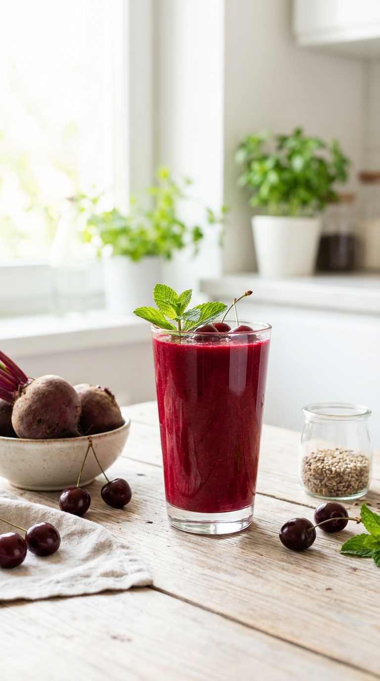 Vibrant Beet and Cherry — Colorful smoothie recipes healthy videos