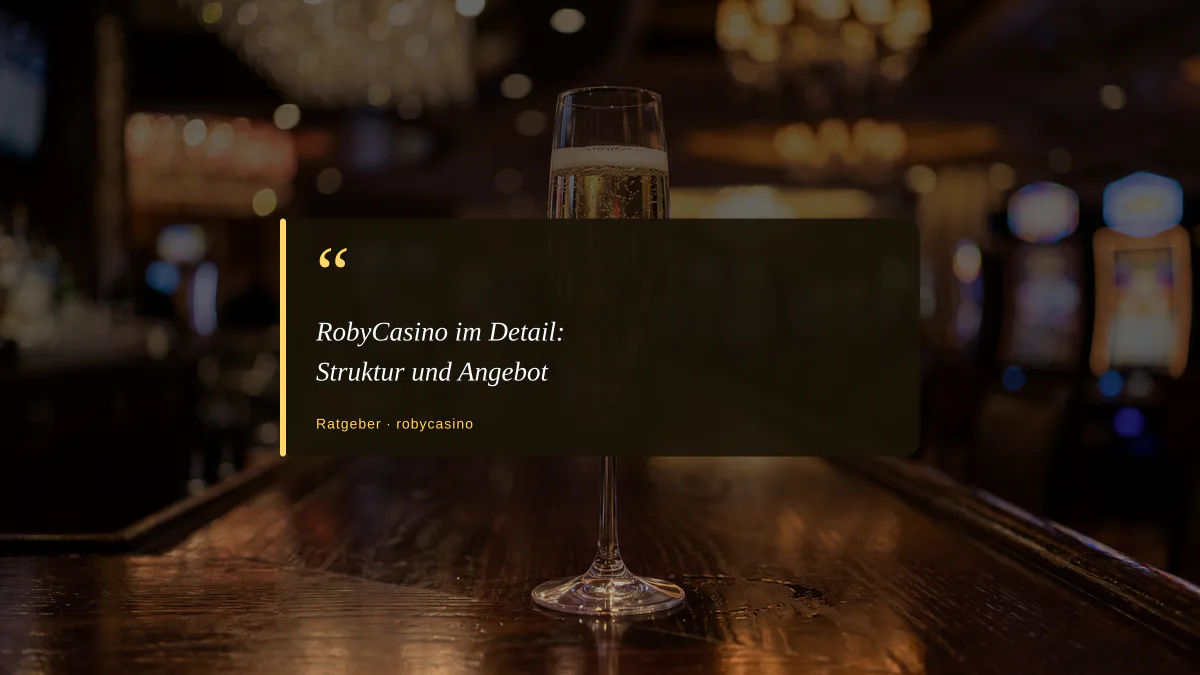 RobyCasino im Detail: Struktur und Angebot