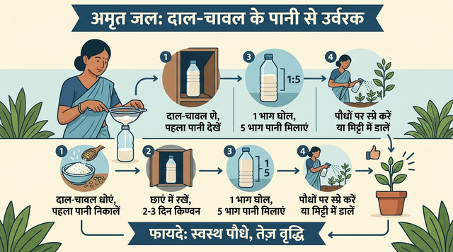 पौधों में पानी डालते हुए