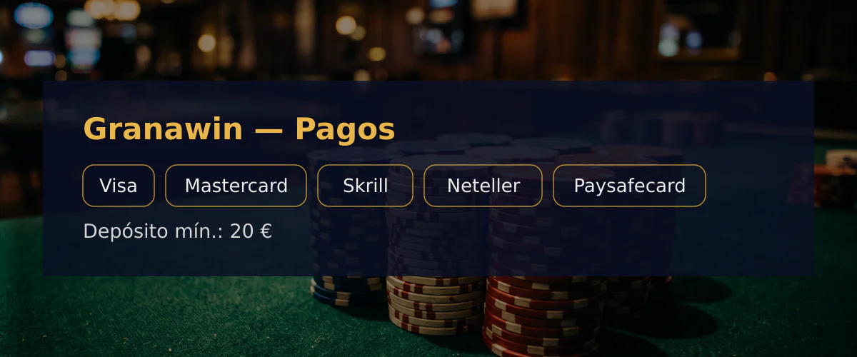 Granawin &mdash; Pagos: Visa, Mastercard, Skrill, Neteller, Paysafecard