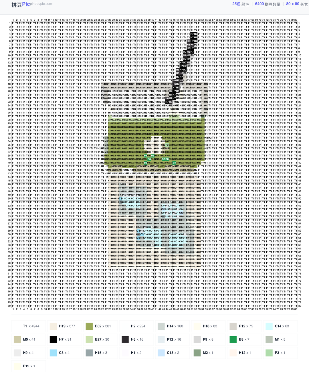 抹茶拿铁拼豆图纸