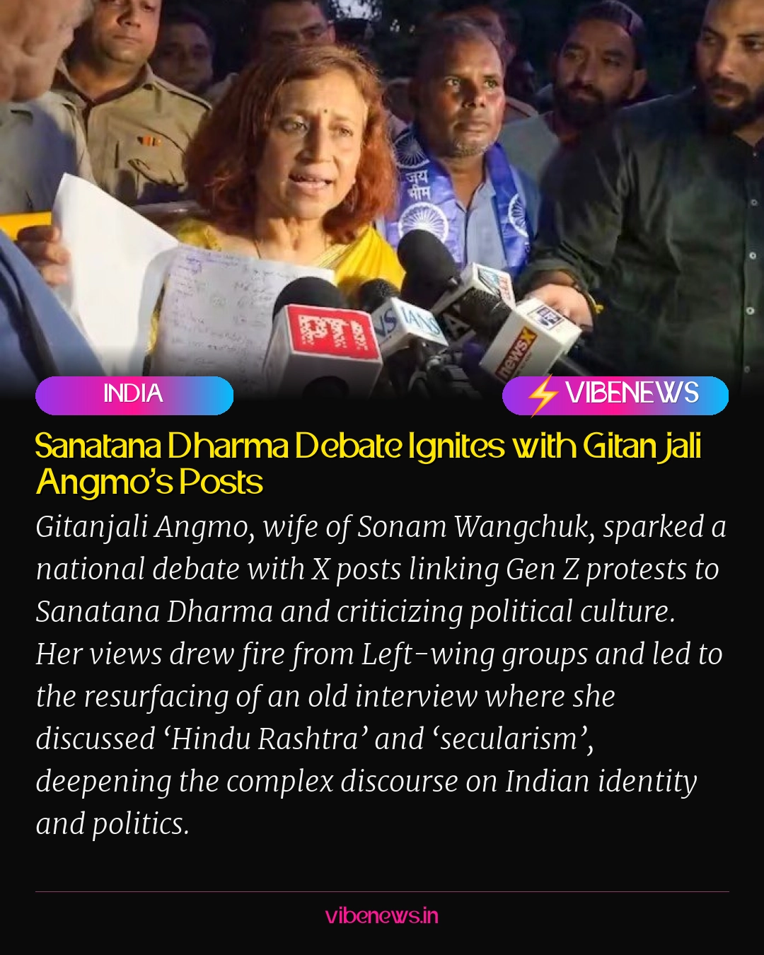 Sanatana Dharma Debate Ignites with Gitanjali Angmo’s Posts