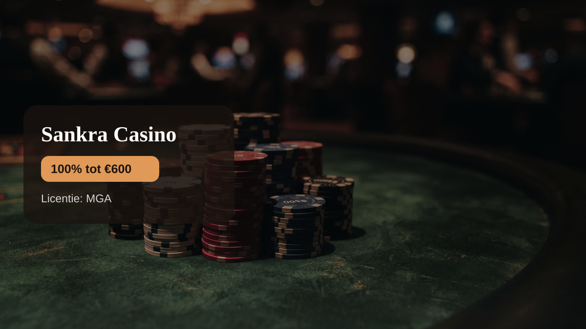 Sankra Casino — welkomstbonus 100% tot €600 + 200 FS, betalingen: Visa, Mastercard, Skrill, Neteller, Paysafecard