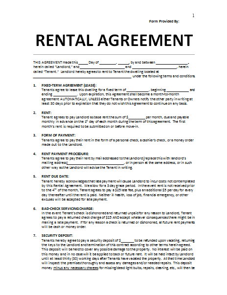 rent agreement