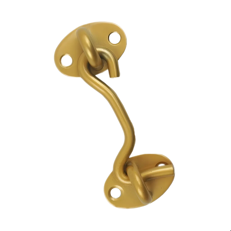 DOMIRA hook and eye latch for windows and doors, gold 3 inch