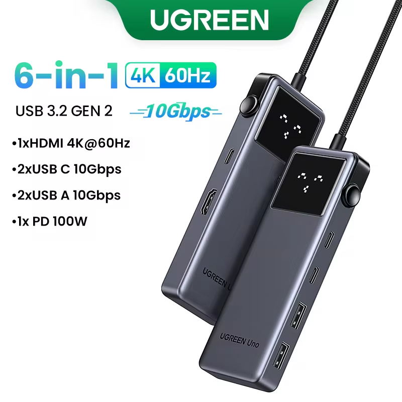 HUB USB-C UGREEN UNO 6 em 1