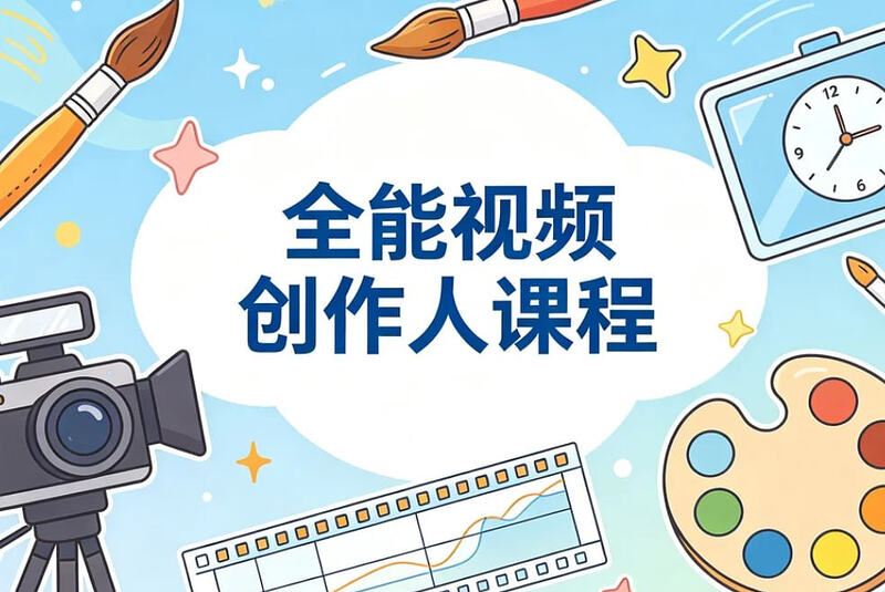 全能视频创作人课程，拍摄+剪辑+编导+运营一站式打通