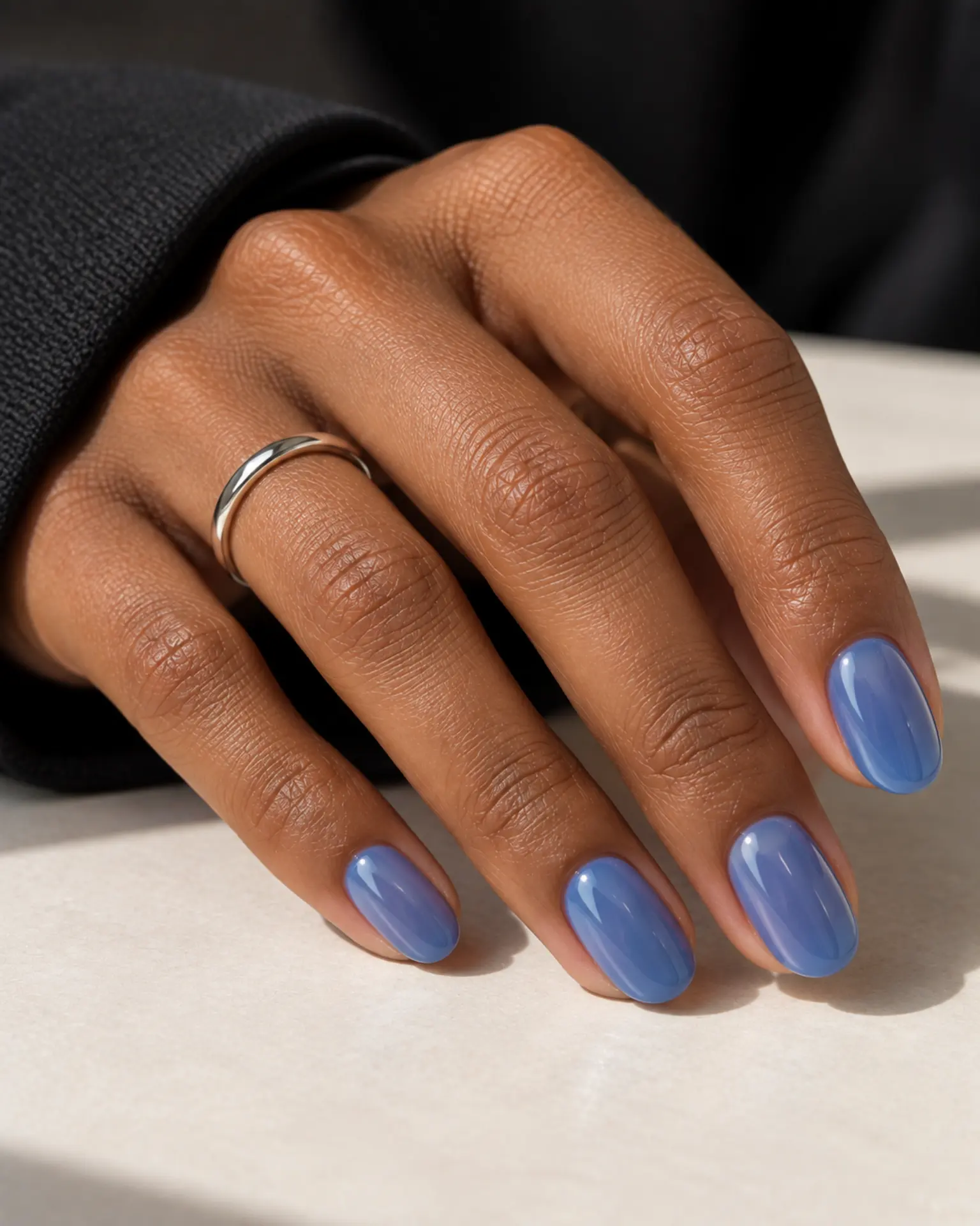 Blue Sheer Jelly Wash manicure inspiration for blue nail ideas