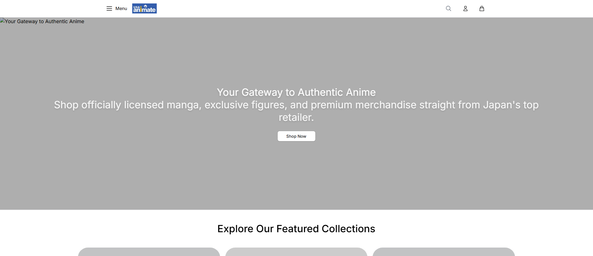 Stored capture of animateusacollectibles.shop